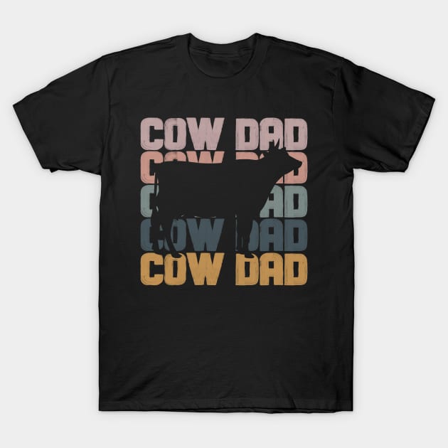 Cow Dad Trendy Brush Style Farmer Life Cow Owner T-Shirt by Way Down South